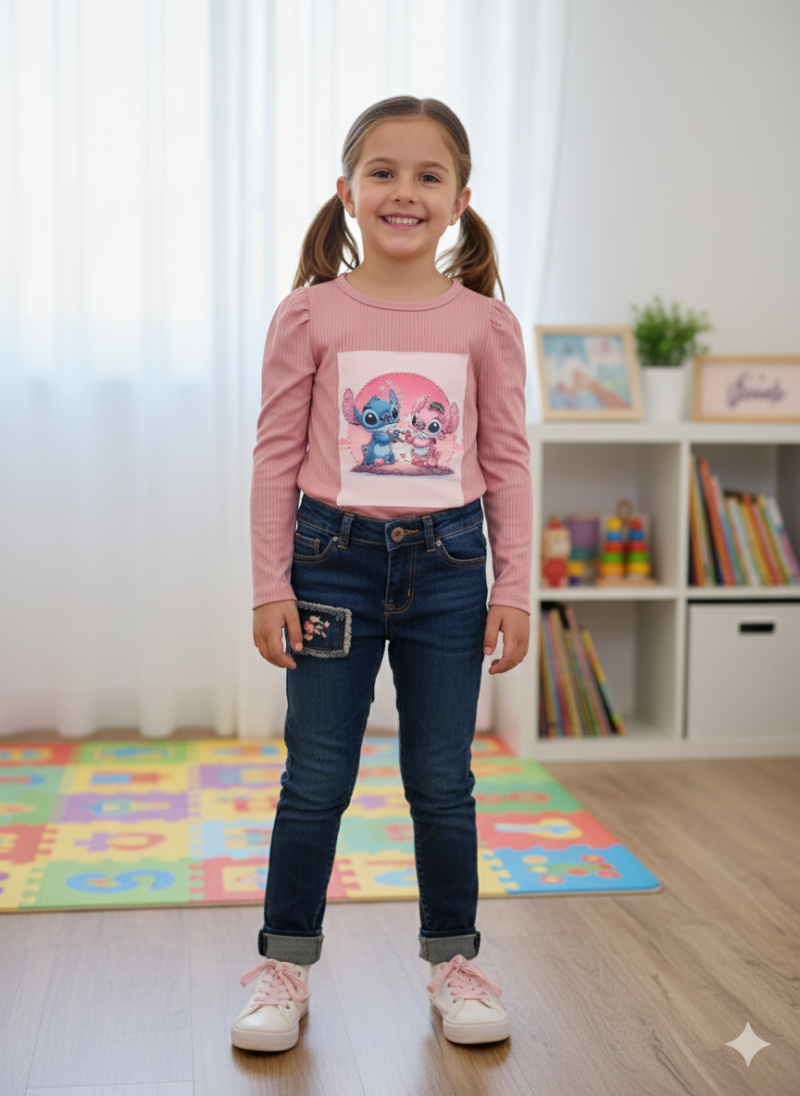 Remera personaje niña